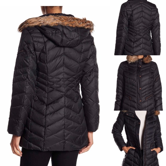 Andrew Marc Raleigh Coyote Fur Trim Quilted Jacket - Picture 3 of 7